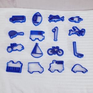 FARBERWARE 16 Piece Blue Transportation + Sports Cookie Cutter Set